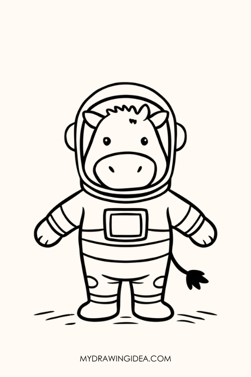 Astronaut Cow in Space Drawing ideas