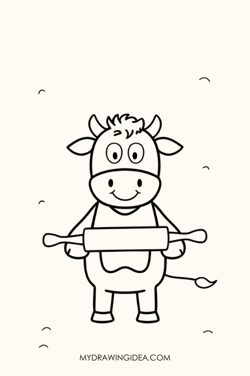 Baker Cow with Rolling Pin
