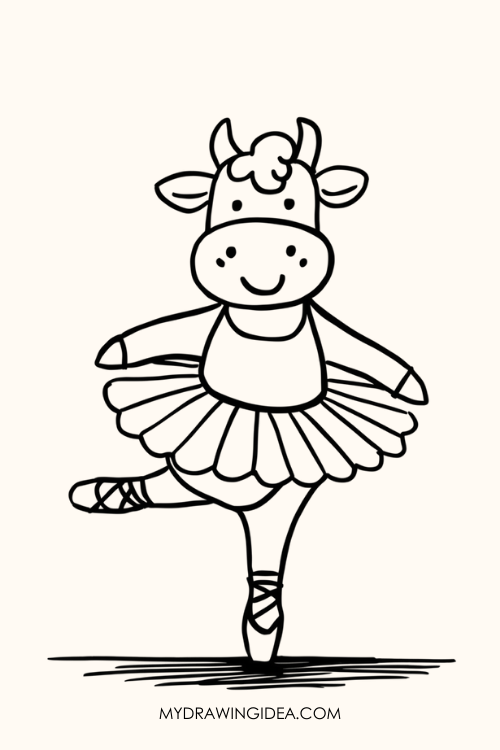 Ballerina Cow Dancing Drawing ideas