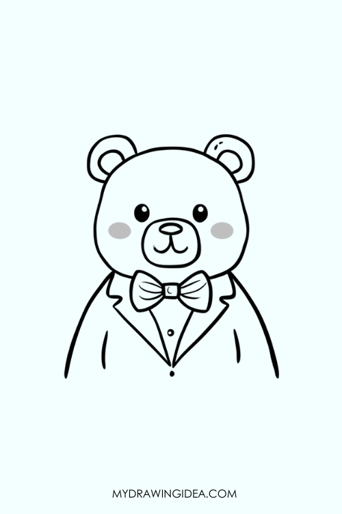 Bear in Bow Tie Drawing ideas