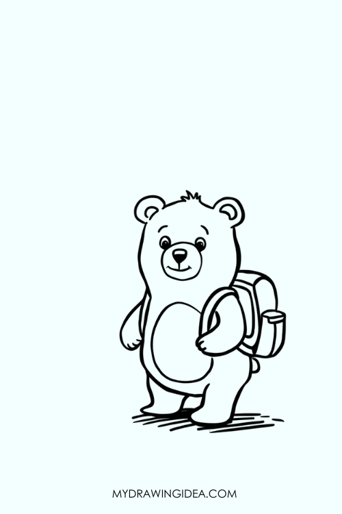 Bear with Backpack Drawing ideas