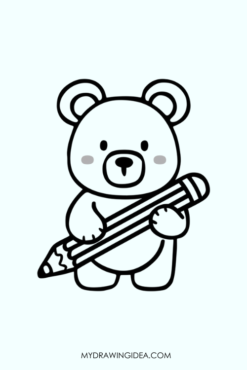 Bear with Pencil Drawing ideas