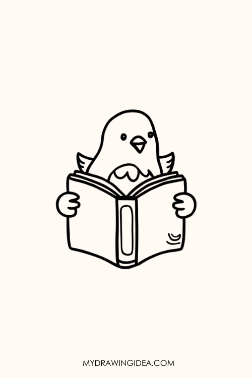 Bird Reading Book Drawing ideas