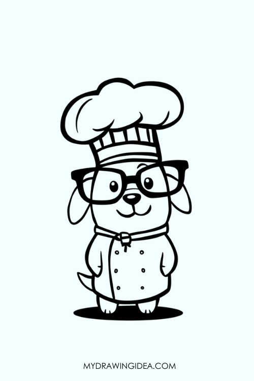 Chef Dog Baking Drawing ideas