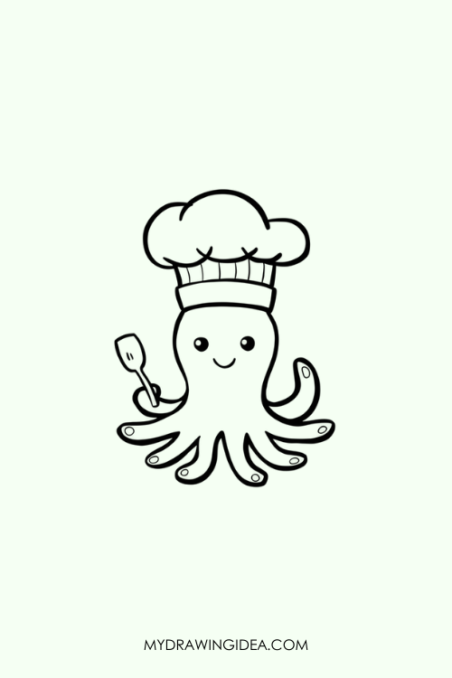 Chef Octopus Drawing idea