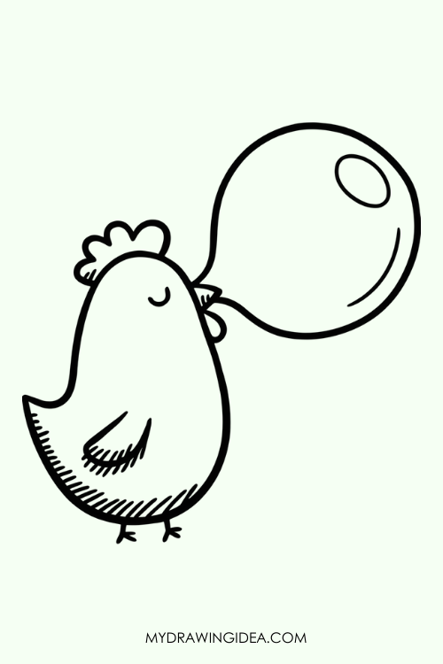Chicken Blowing Bubble Drawing ideas