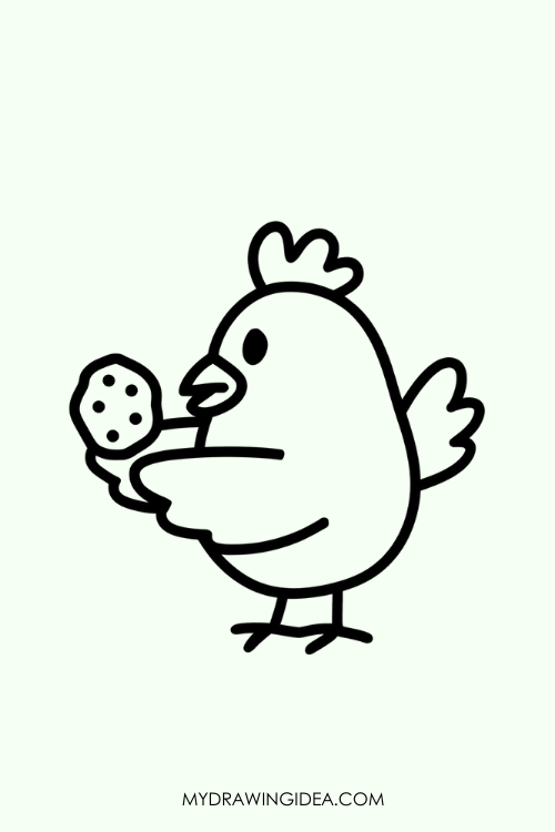 Chicken Holding Cookie Drawing ideas