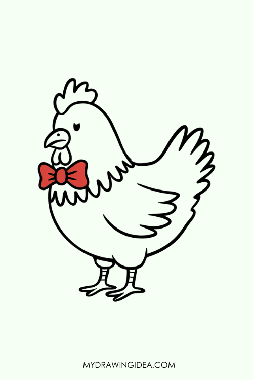 Chicken with Bow Tie Drawing ideas