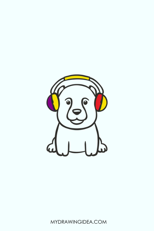 DJ Dog with Headphones Drawing ideas