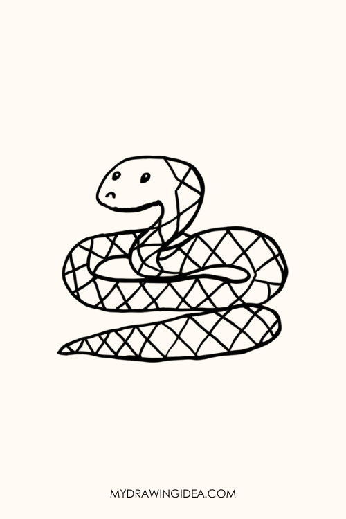 Diamond Pattern Snake Drawing idea