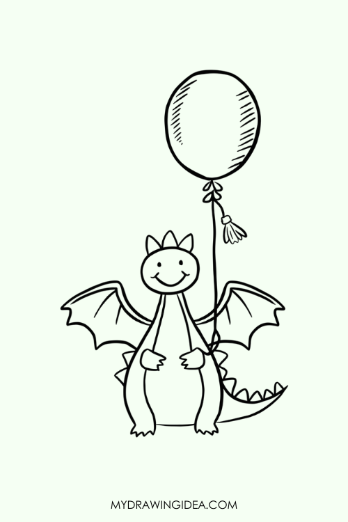 Dragon Holding Balloon