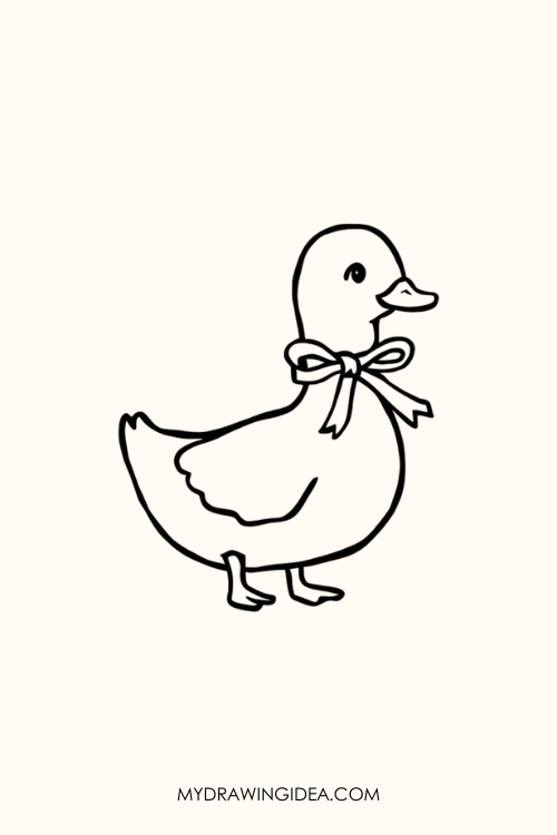 Duck with a Ribbon Bow