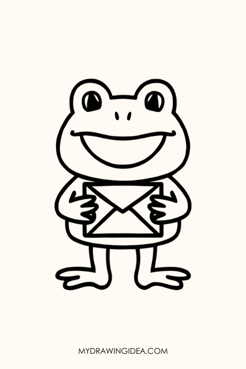 Frog Holding Envelope Drawing idea