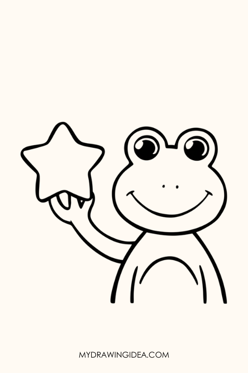 Frog Holding Star Drawing idea