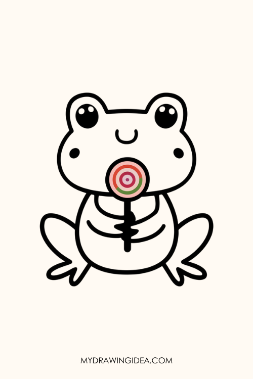 Frog with Lollipop Drawing idea