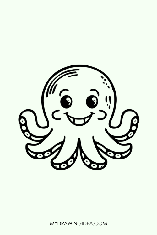 Happy Octopus Drawing idea