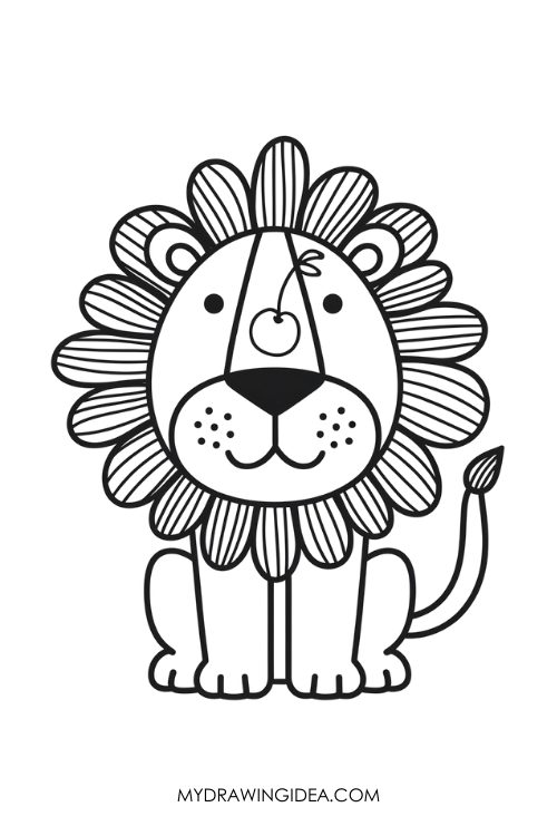 Lion with Cherry on Nose