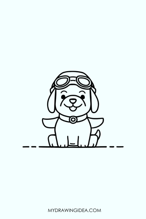 Pilot Dog Ready to Fly Drawing ideas