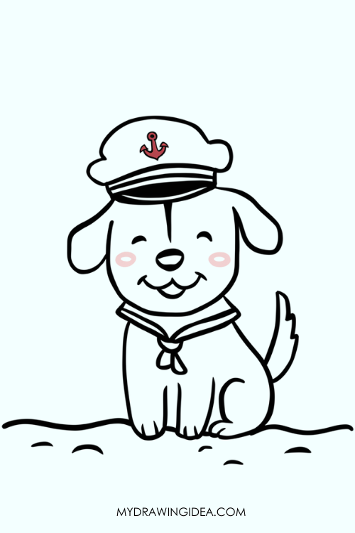 Sailor Dog at Sea Drawing ideas