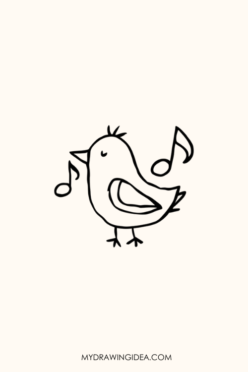 Singing Bird Drawing ideas
