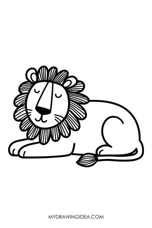 Sleeping Lion Drawing
