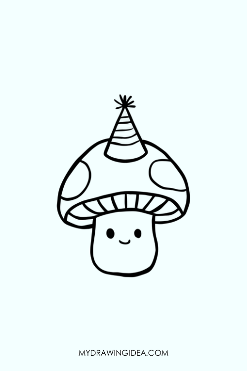 Smiling Mushroom with party hat