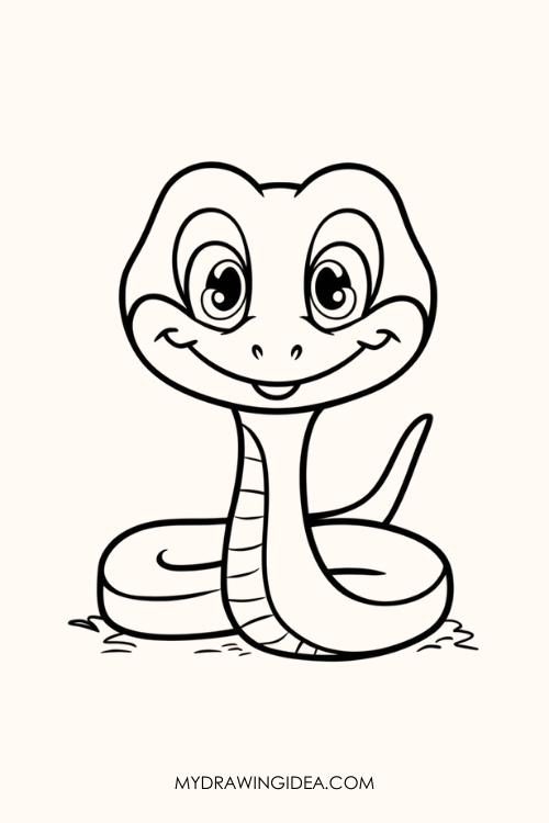 Smiling Snake Drawing idea