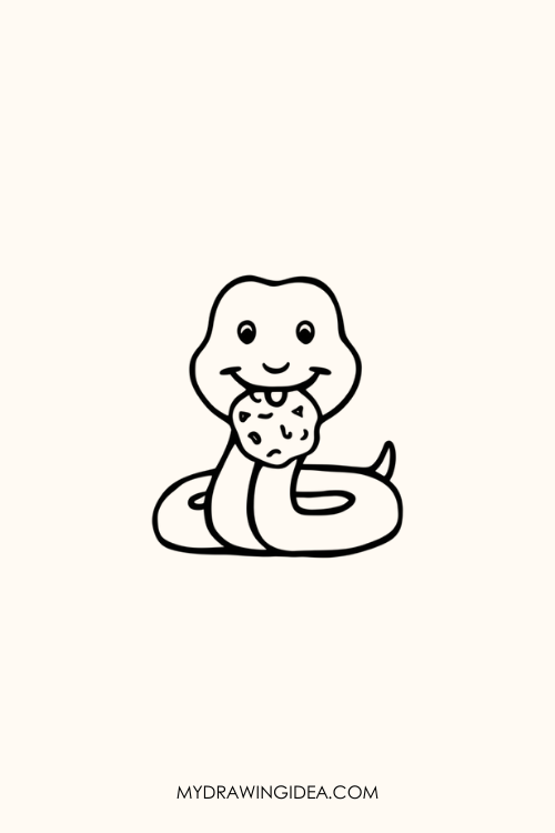 Snake Eating Cookie Drawing idea