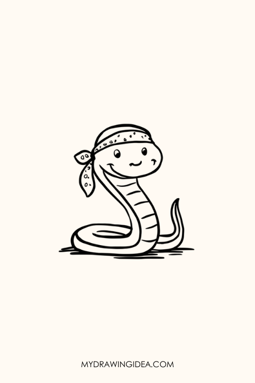 Snake Wearing Bandana Drawing idea