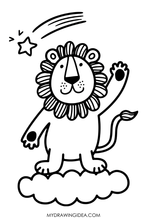 Waving Lion on Cloud