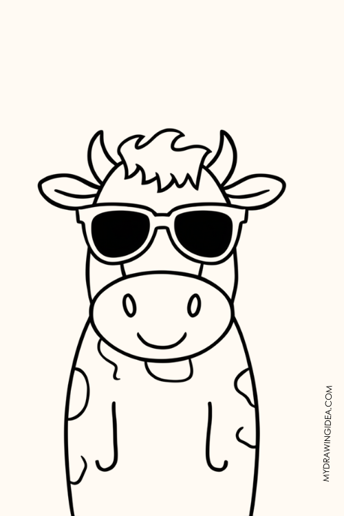 cow wearing sunglasses Drawing ideas
