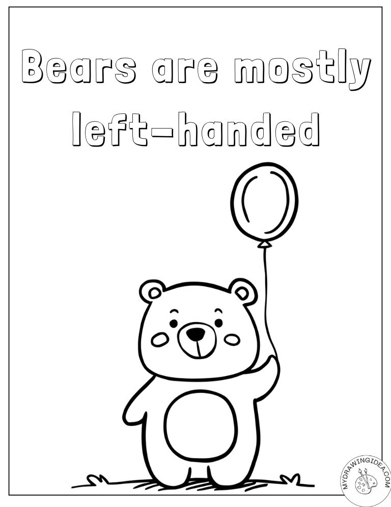 Adorable Bear Holding Balloon - Pooh Bear Printable Coloring Pages