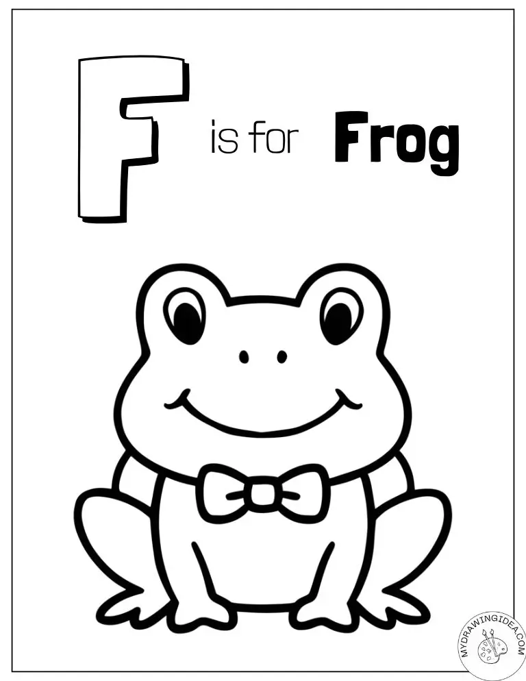 Cheerful Frog with Bow-Tie - frog and toad coloring pages
