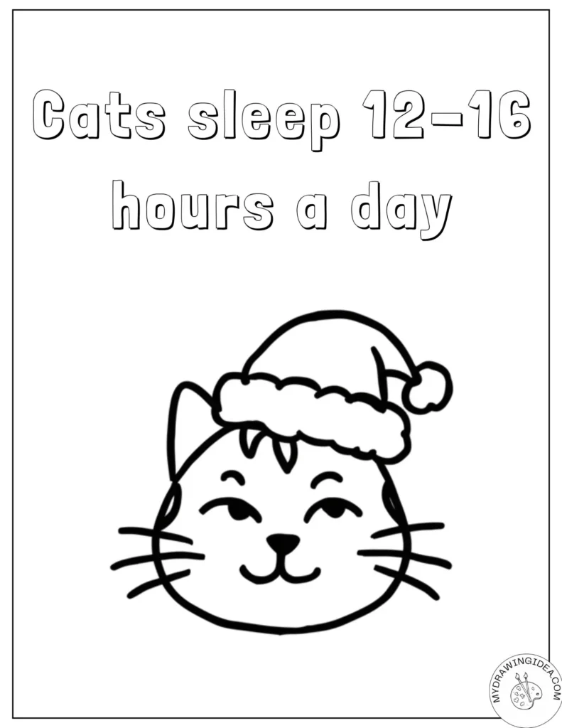 Coloring Pages Cat Sleepy Cat with Night Cap