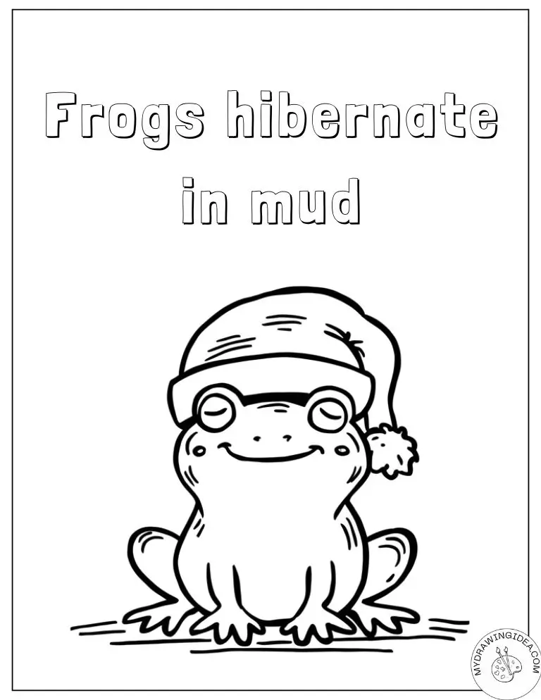 Cozy Mud Hibernation Frog Coloring Page Printable