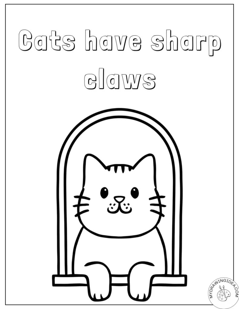Free Printable Cat Coloring Pages_ Curious Kitty Peeking Through