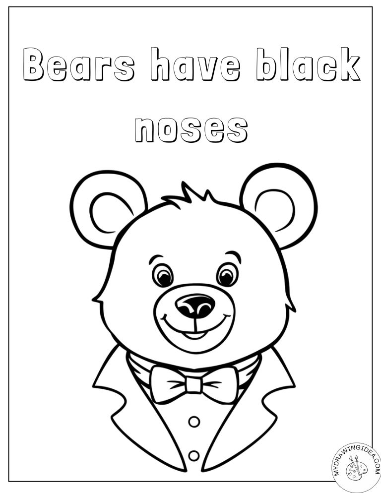 Gentleman Bear with Bow Tie - Coloring Page of a Panda Bear
