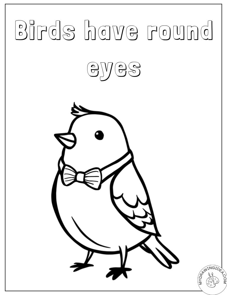 Letter Learning Cute Bird Bird Coloring Book Page