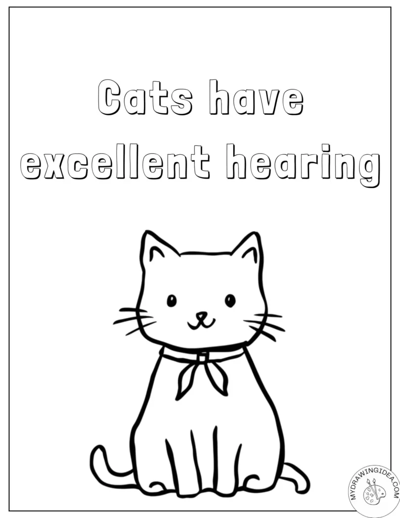 Sitting Cat with Pretty Bow Kitten Coloring Page