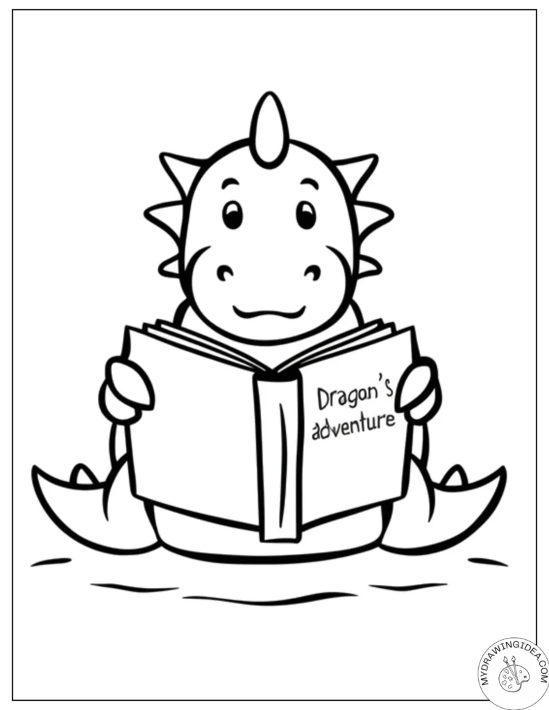 Smart Dragon Reading Adventure Stories - Dragon Coloring Pages for Kids