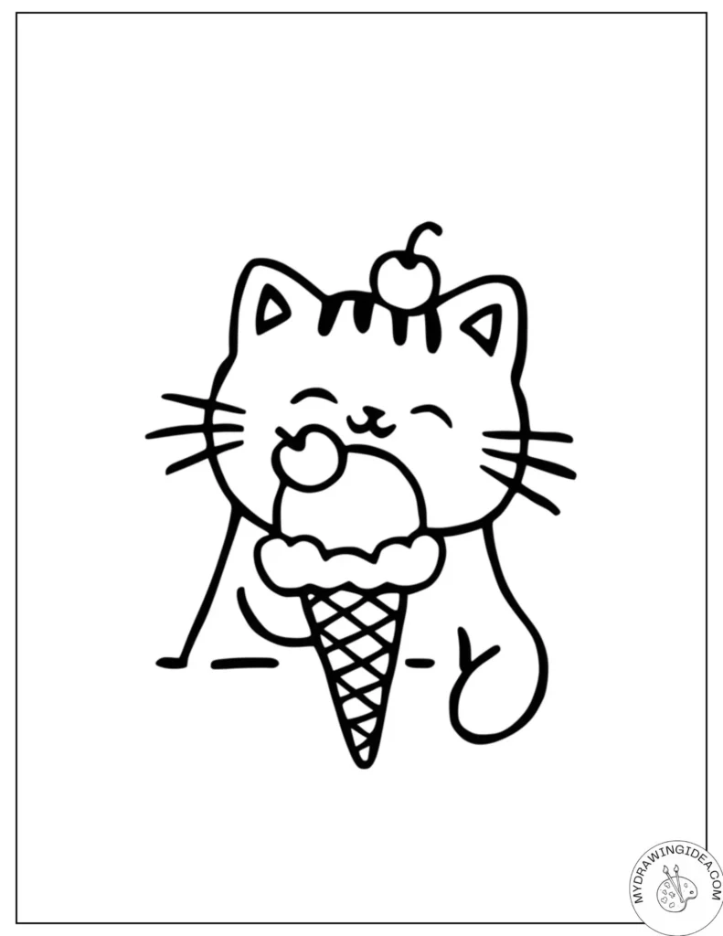 Smiling Kitty's Ice Cream Day