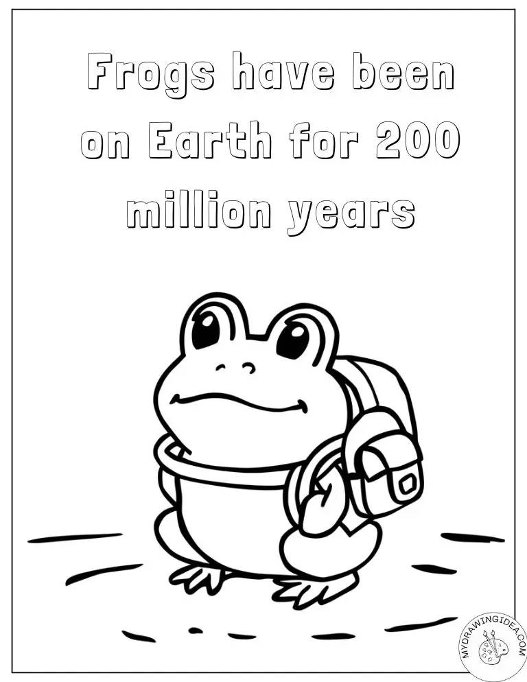 Time-Traveling Frog Facts - Coloring Sheet of a Frog Printable