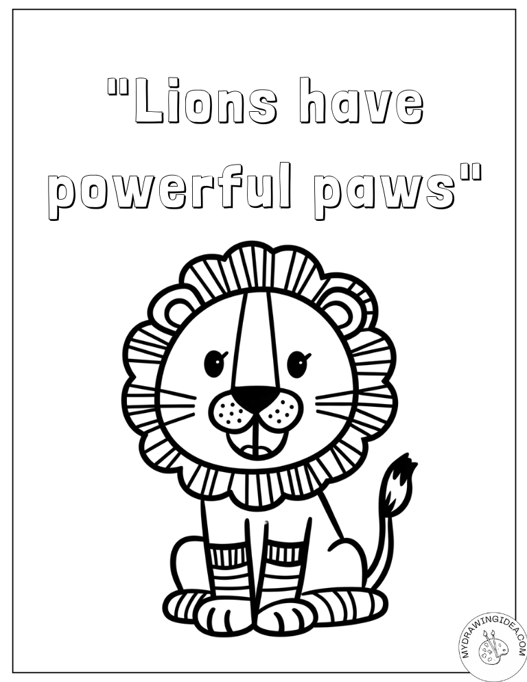 Adorable Baby Lion - Coloring Lion Pages for Toddlers