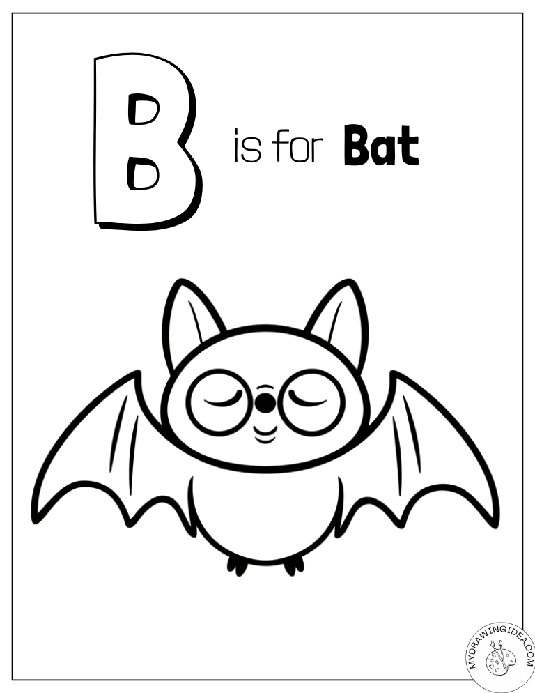 Adorable Glasses-Wearing Bat Bats Coloring Page