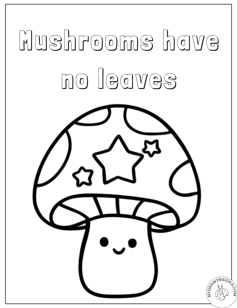 Adorable Starry Cap Coloring Pages Mushrooms