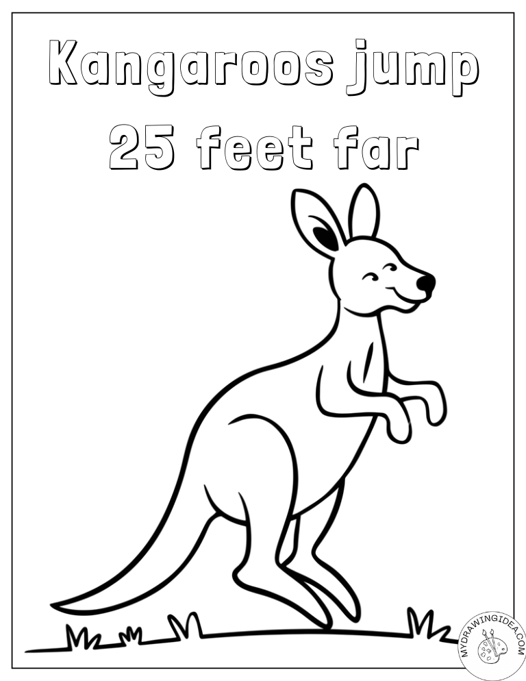 Amazing Jumping Kangaroo Fun Facts Kangaroo Coloring Pages Printable