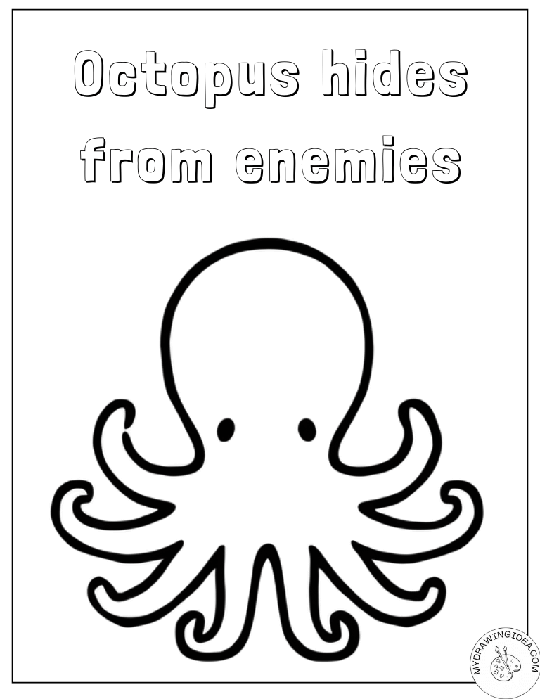 Basic Ocean Defense Free Octopus Coloring Pages with Learning Text