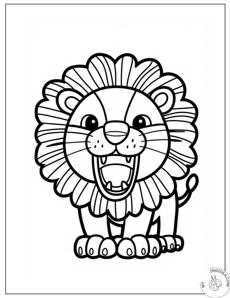 Brave Young Lion – Lion King Printable Coloring Pages Fun