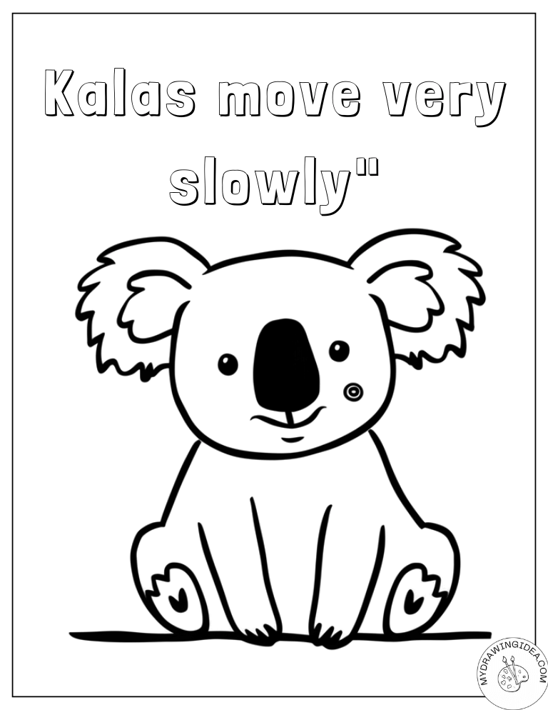 Calm Koala Bear Learning Movement Facts Free Coloring Pages of Koala Bears