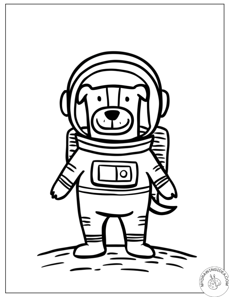 Cosmic Canine Dog Coloring Pictures Printable